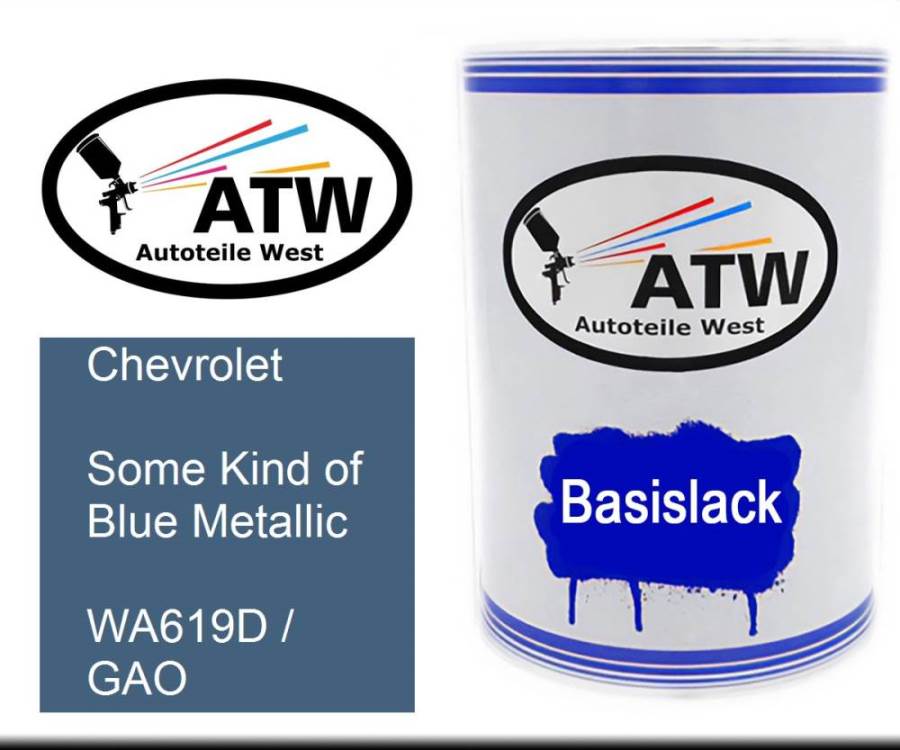Chevrolet, Some Kind of Blue Metallic, WA619D / GAO: 500ml Lackdose, von ATW Autoteile West.